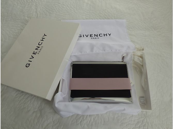 Clutch Givenchy de cuero plata negro y rosa - vista 15