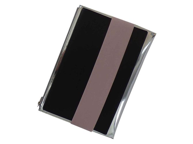 Clutch Givenchy de cuero plata negro y rosa - vista 2