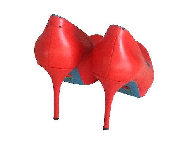 Free Lance Rote Leder Pumps Gr. 36,5 - Ansicht 2