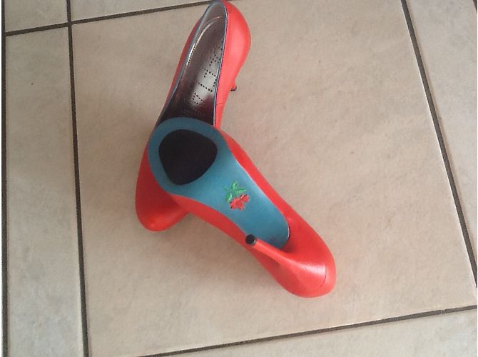 Free Lance Rote Leder Pumps Gr. 36,5 - Ansicht 3