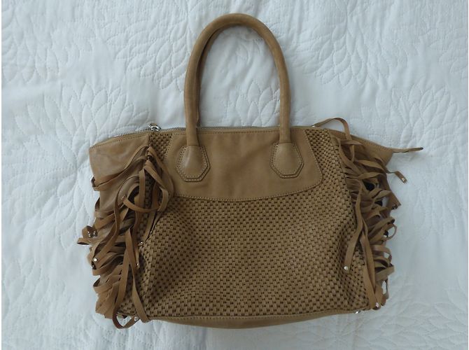 Borsa One step Meryl Crystal in Pelle Intrecciata Beige - vista 4