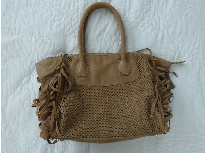 Borsa One step Meryl Crystal in Pelle Intrecciata Beige - vista 5