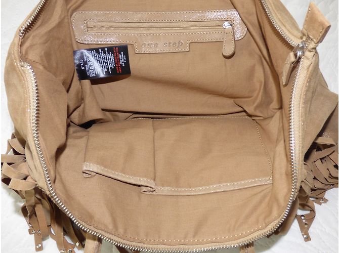 Borsa One step Meryl Crystal in Pelle Intrecciata Beige - vista 6