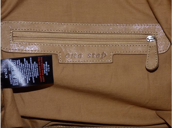 Borsa One step Meryl Crystal in Pelle Intrecciata Beige - vista 7