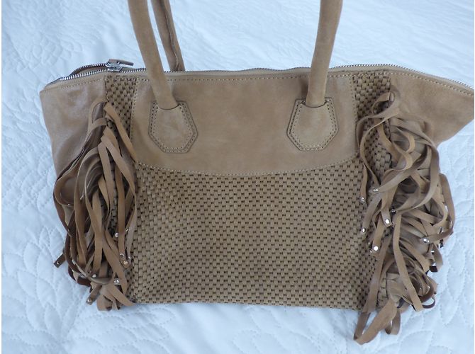 Borsa One step Meryl Crystal in Pelle Intrecciata Beige - vista 9