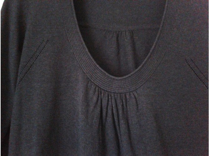 Autre Marque Entracte Strickpullover Tunika Wolle Kaschmir Grau - Ansicht 4