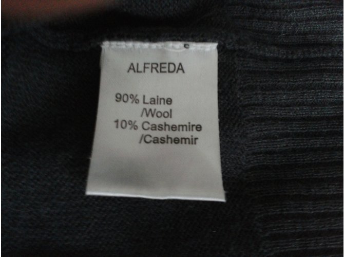 Autre Marque Entracte Strickpullover Tunika Wolle Kaschmir Grau - Ansicht 6