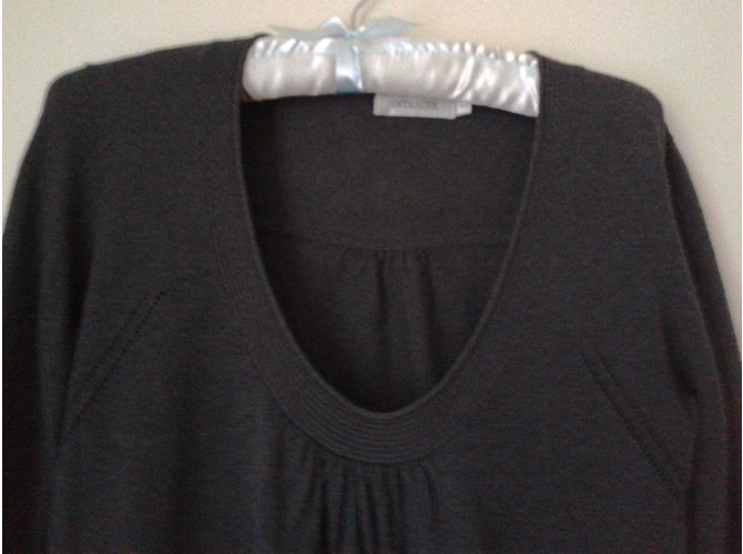 Autre Marque Entracte Strickpullover Tunika Wolle Kaschmir Grau - Ansicht 7