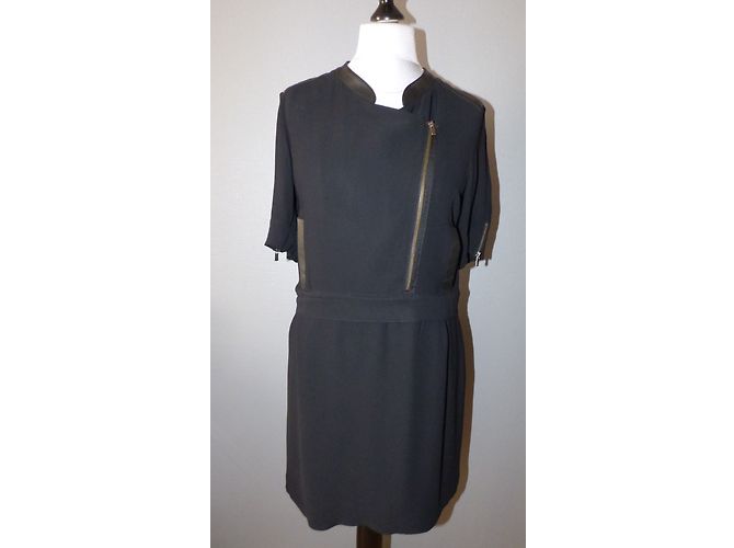 Ikks Schwarzes Viskose Kleid Größe 42 - Ansicht 3