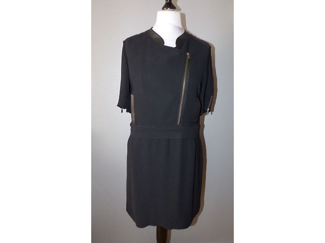 Ikks Schwarzes Viskose Kleid Größe 42 - Ansicht 4