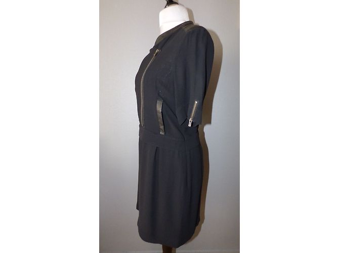 Ikks Schwarzes Viskose Kleid Größe 42 - Ansicht 5