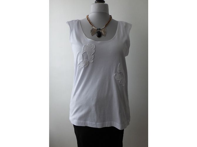 Camiseta sin mangas blanca de algodón bordada Sonia Rykiel M Blanco - vista 4