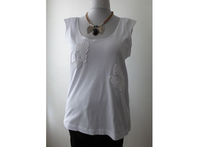Camiseta sin mangas blanca de algodón bordada Sonia Rykiel M Blanco - vista 5