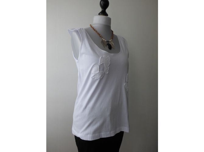 Camiseta sin mangas blanca de algodón bordada Sonia Rykiel M Blanco - vista 6