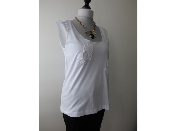Camiseta sin mangas blanca de algodón bordada Sonia Rykiel M Blanco - vista 7