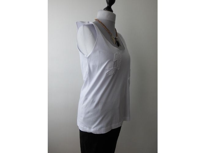 Camiseta sin mangas blanca de algodón bordada Sonia Rykiel M Blanco - vista 8