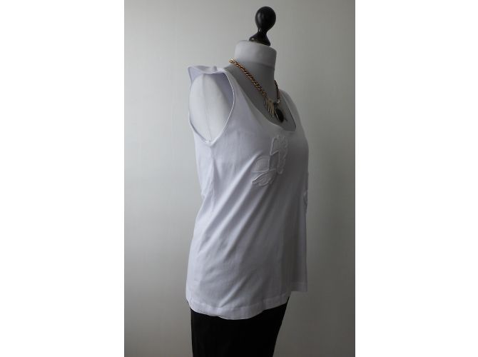 Camiseta sin mangas blanca de algodón bordada Sonia Rykiel M Blanco - vista 9