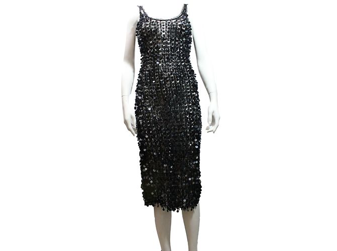 Dolce & Gabbana Strickkleid Schwarz mit Perlen und Pailletten - Ansicht 2