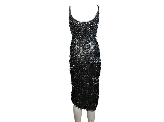 Dolce & Gabbana Strickkleid Schwarz mit Perlen und Pailletten - Ansicht 3