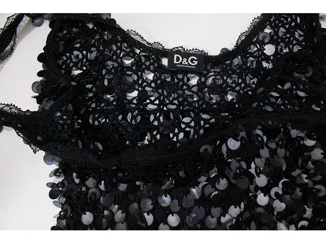 Dolce & Gabbana Strickkleid Schwarz mit Perlen und Pailletten - Ansicht 6