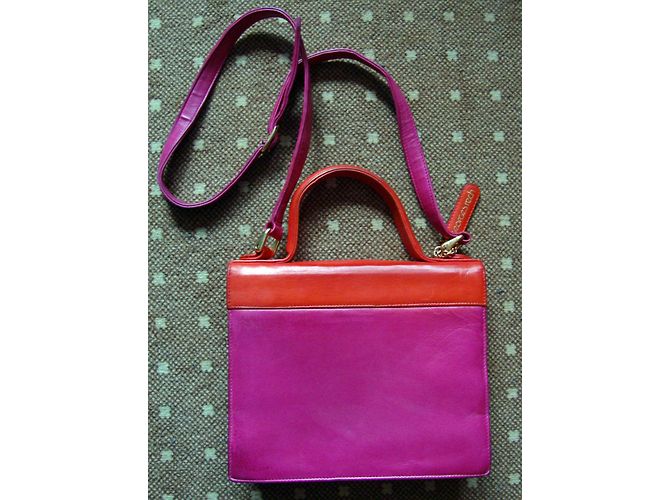 Borsa a mano Georges Rech in pelle rosso e rosa Multicolore - vista 3