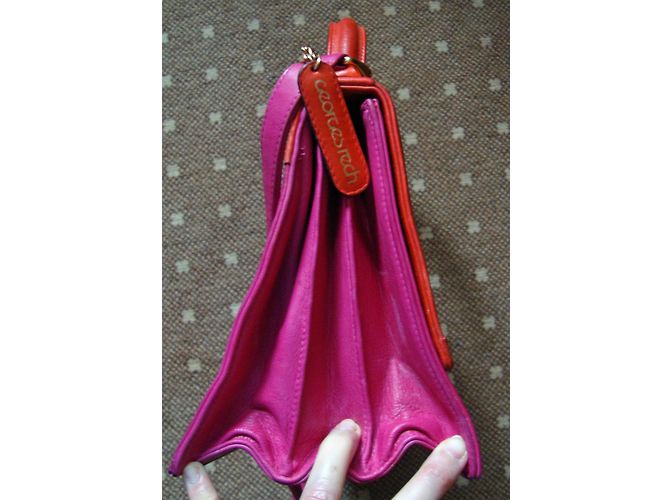Borsa a mano Georges Rech in pelle rosso e rosa Multicolore - vista 4