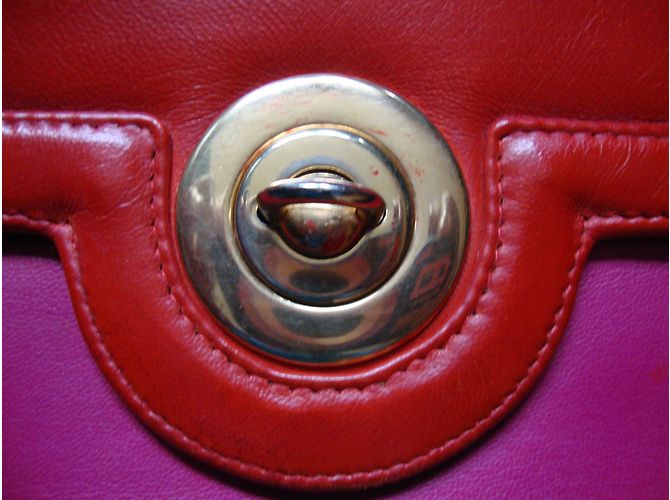 Borsa a mano Georges Rech in pelle rosso e rosa Multicolore - vista 5