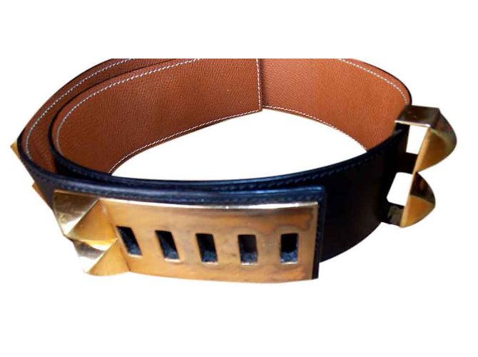 Hermès Collier de Chien Gürtel Leder Schwarz - Ansicht 2