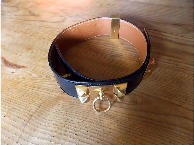 Hermès Collier de Chien Gürtel Leder Schwarz - Ansicht 3