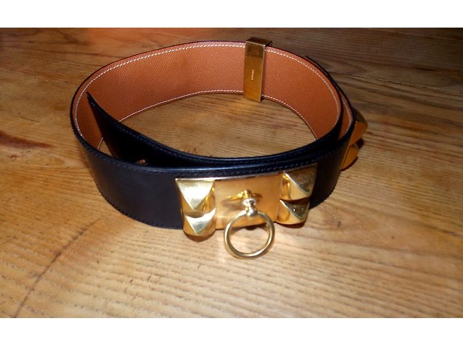 Hermès Collier de Chien Gürtel Leder Schwarz - Ansicht 4