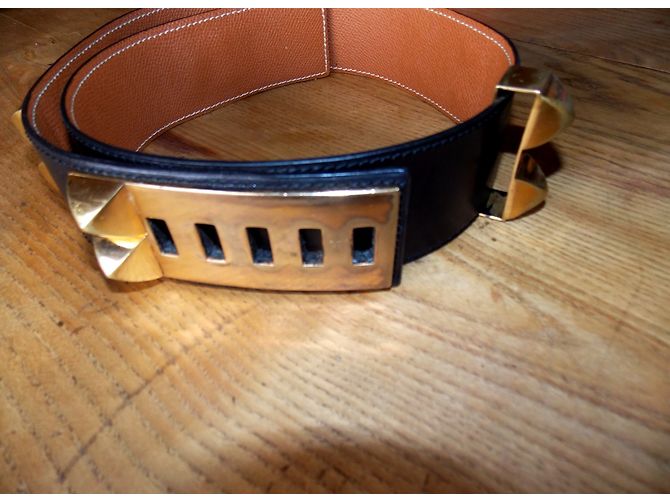 Hermès Collier de Chien Gürtel Leder Schwarz - Ansicht 5