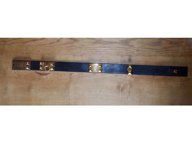 Hermès Collier de Chien Gürtel Leder Schwarz - Ansicht 7