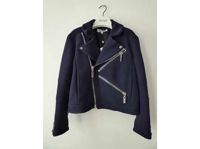 Kenzo Perfecto wool jacket blue - view 6