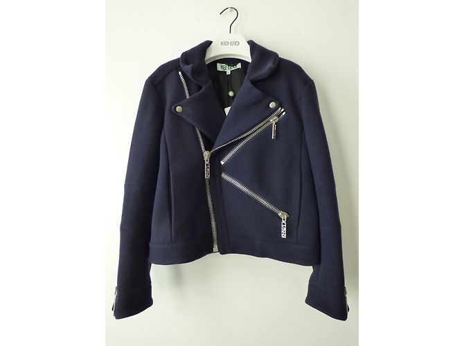 Kenzo Perfecto wool jacket blue - view 8