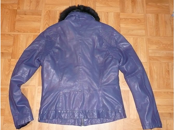 Ikks Lederjacke aus Lammfell Blau - Ansicht 6
