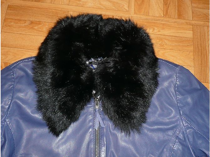 Ikks Lederjacke aus Lammfell Blau - Ansicht 7
