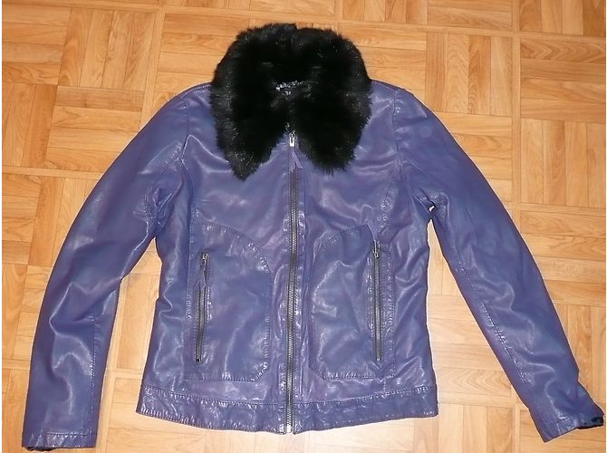 Ikks Lederjacke aus Lammfell Blau - Ansicht 8