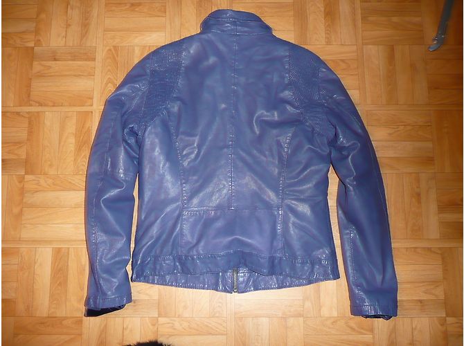 Ikks Lederjacke aus Lammfell Blau - Ansicht 9