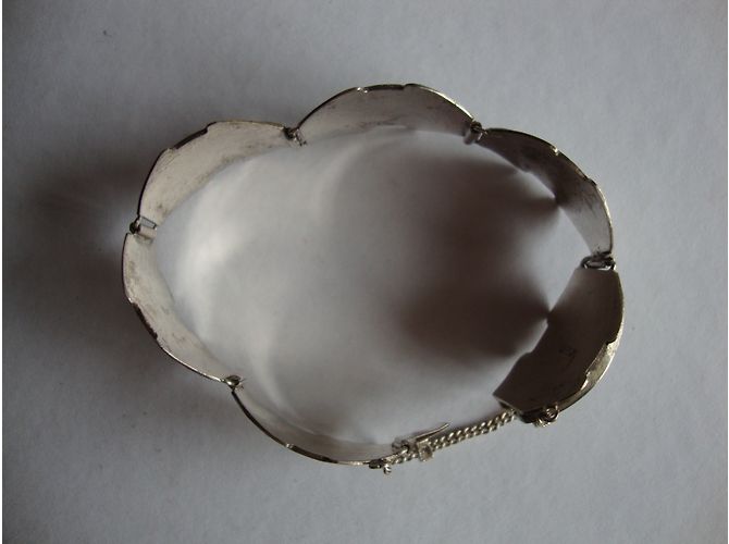 Autre Marque Bracciale in metallo argentato con decorazioni asiatiche Argento - vista 5