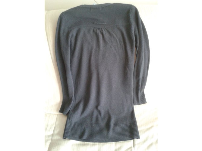 Autre Marque Entracte Strickpullover Tunika Wolle Kaschmir Grau - Ansicht 8