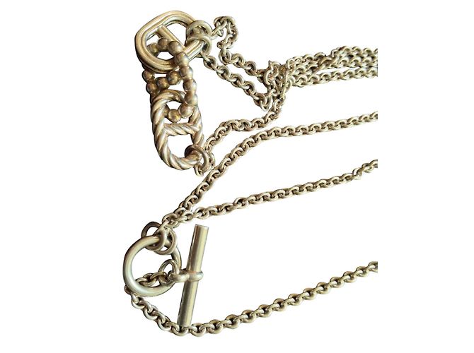 Hermès Lange Halskette Silber - Ansicht 2