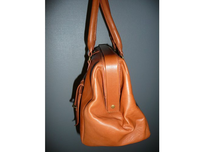 Borsa in pelle One step Caramello - vista 3