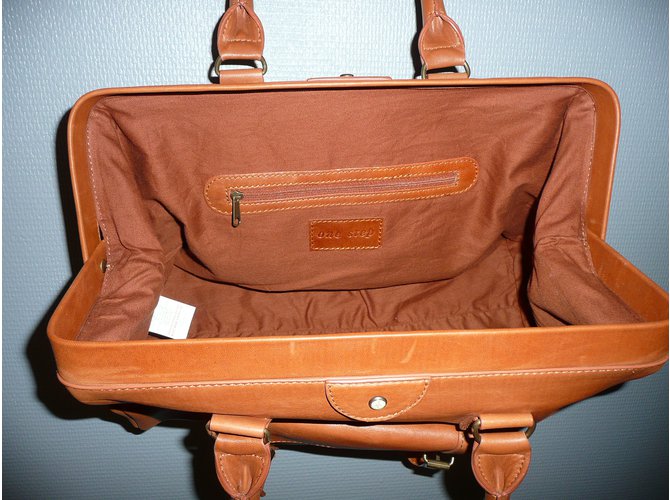 Borsa in pelle One step Caramello - vista 6