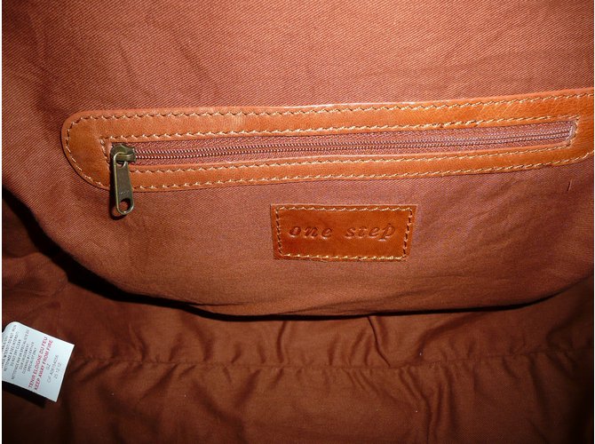 Borsa in pelle One step Caramello - vista 7