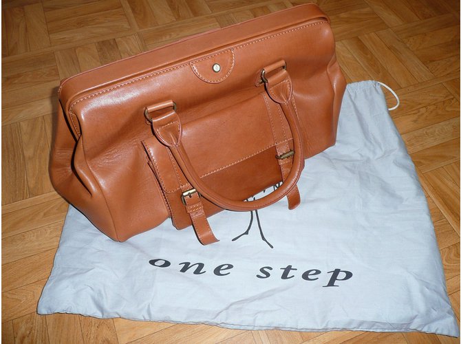 Borsa in pelle One step Caramello - vista 8