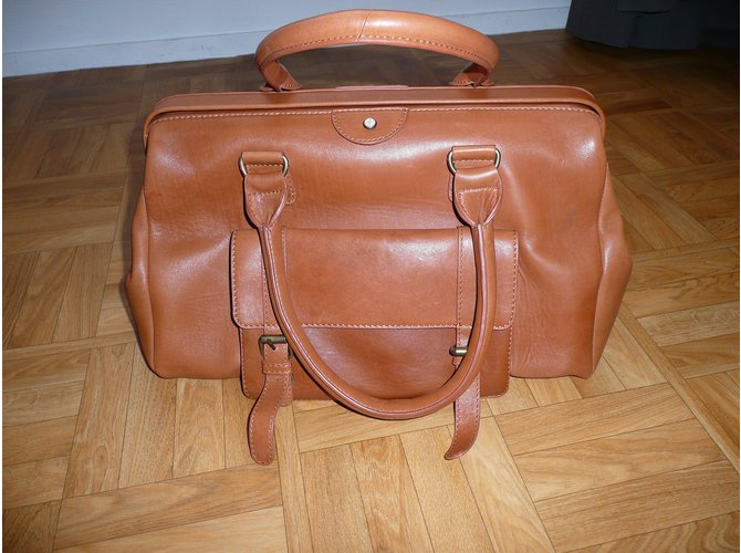 Borsa in pelle One step Caramello - vista 9