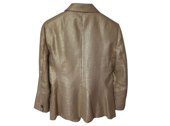 Autre Marque Leinenjacke mit goldenem Effekt 3/4 Ärmel - Ansicht 2