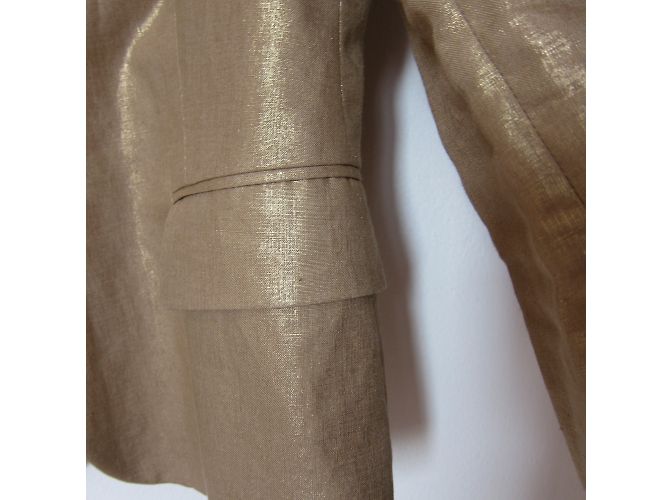 Autre Marque Leinenjacke mit goldenem Effekt 3/4 Ärmel - Ansicht 3