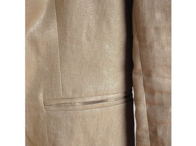 Autre Marque Leinenjacke mit goldenem Effekt 3/4 Ärmel - Ansicht 4