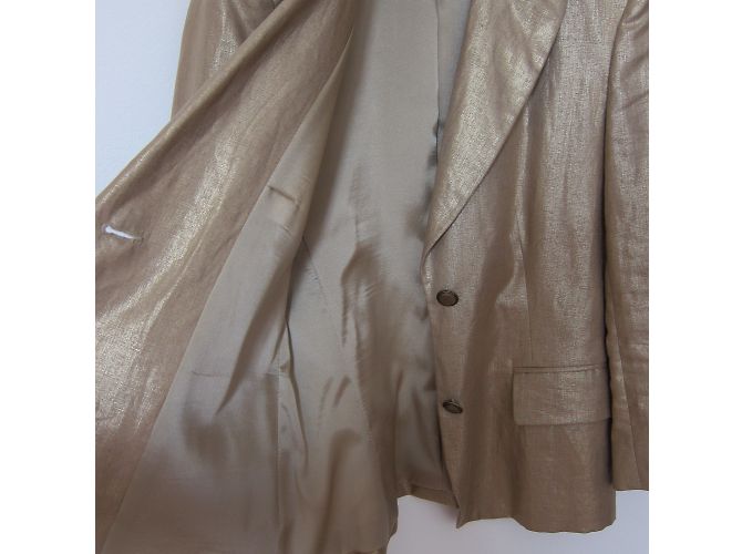 Autre Marque Leinenjacke mit goldenem Effekt 3/4 Ärmel - Ansicht 5